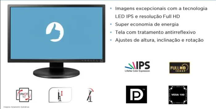 Monitor Positivo 22pol FULLHD IPS LED 75 HZ