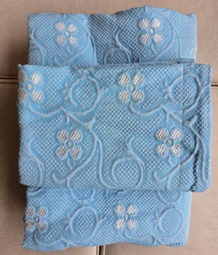 Colcha Solteiro Omartex Finesse Jacquard Azul + Porta Travesseiro Fronha