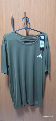 Adidas camiseta masculina verde militar original nova tam. G.