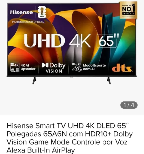 Tv hisense 65 polegadas