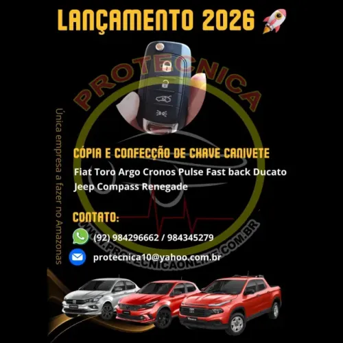 CHAVE CANIVETE FIAT E JEEP 2026 - UNICO NO AMAZONAS!
