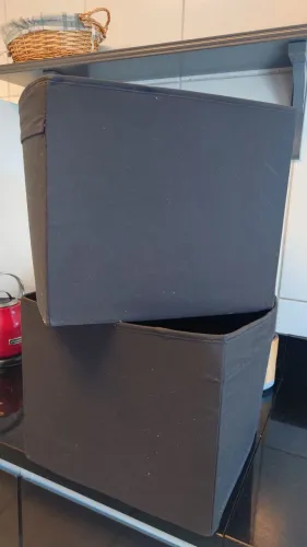 2 caixas de armazenamento forrada tecido