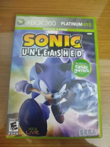 Mídia física jogo Sonic Unleashed Xbox 360 platinumhits