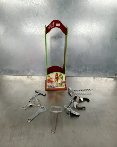 Kit Abridor Garrafa Vinho Lata + Porta Vinho