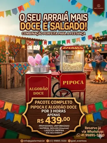 LOCAÇÃO DE PIPOCA E ALGODÃO DOCE