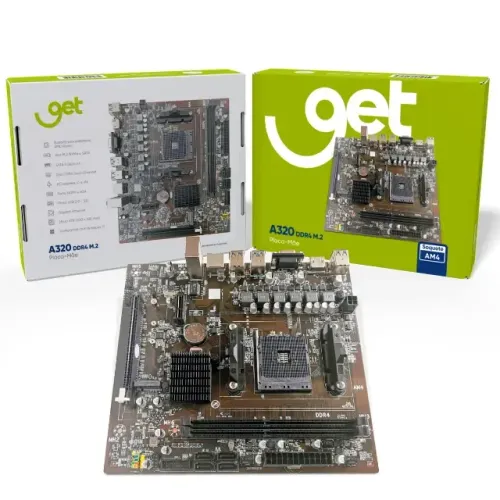 A320 M2 GET Placa-Mãe AMD AM4 DDR4 Ryzen até 64GB M.2 ATX FRETE GRÁTIS