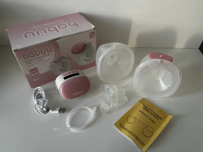 Bomba Tira-Leite Elétrica Dupla + Flanges de Silicone - R$ 180,00