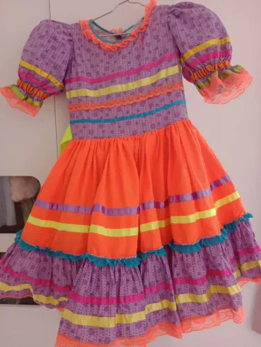 Vestidos festa junina criança veste 6 a 9 anos
