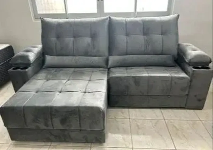Sofá Retrátil com Porta Copo 2,10m - Entregamos!!