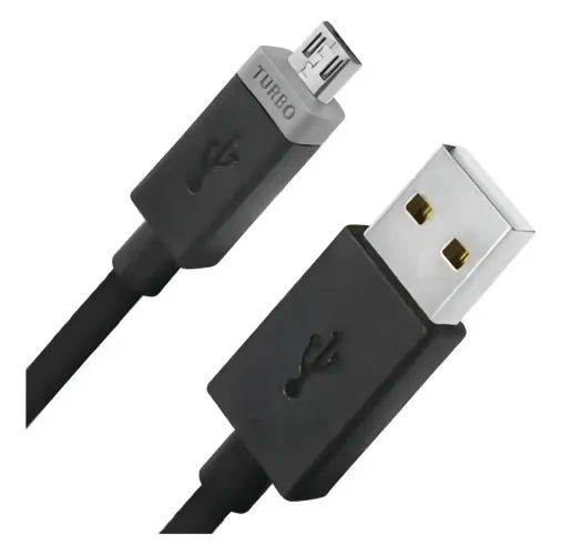 Kit 10 Cabos USB Fast Turbo Android Micro USB V8 1m Preto/Branco