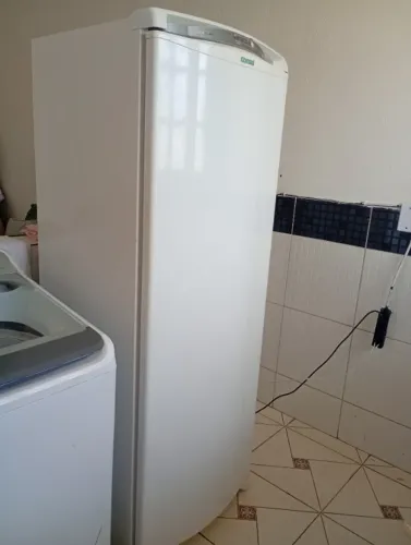 Máquina de lavar roupas e geladeira