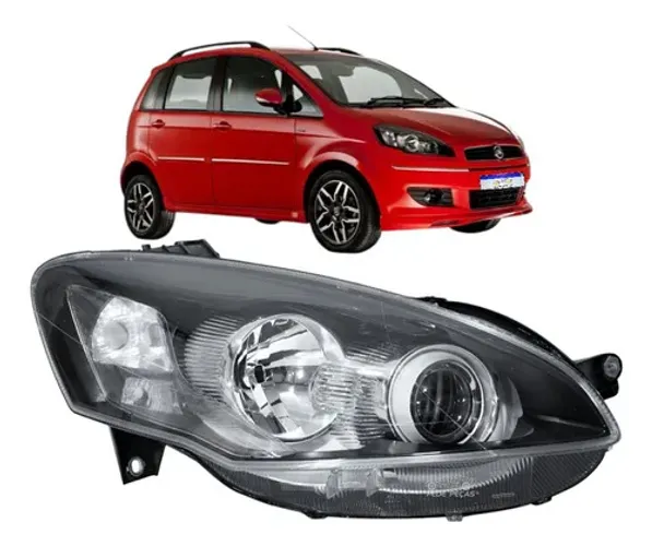 Farol Fiat Idea 2010 2011 2012 2013 A 2016 Mascara Negra Ld Direito/passageiro