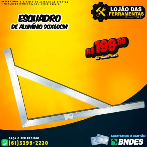 Esquadro de Alumínio 90x60cm