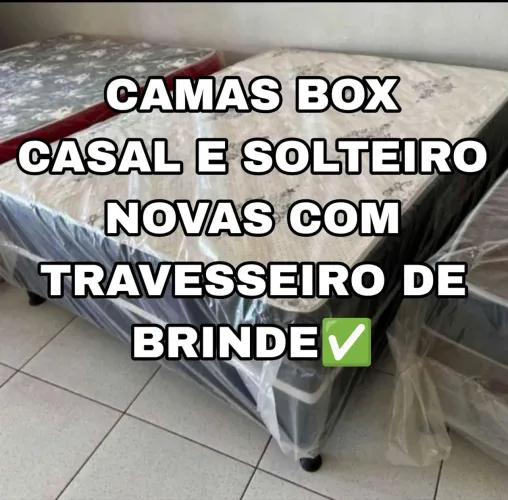 CAMAS BOX CASAL E SOLTEIRO DIRETO DE FÁBRICA, FRETE GRÁTIS E 2 TRAVESSEIROS GRÁTIS