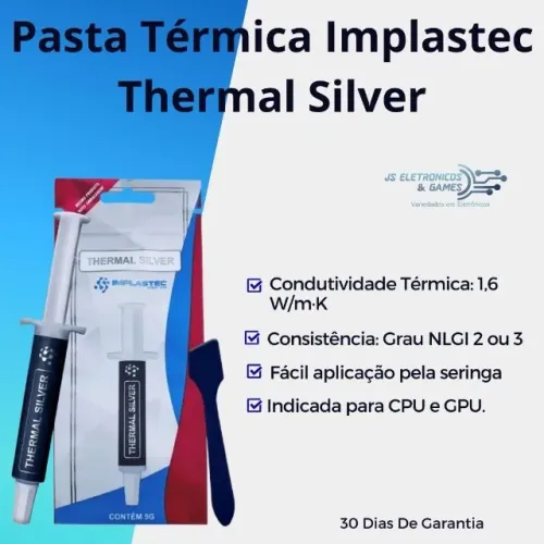Pasta Térmica Thermal Silver 5g - loja física - entrega - com garantia 90 dias