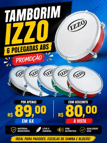 Tamborim Izzo 6 Polegadas Abs promoção