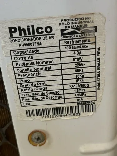Ar condicionado Philco 9.000 BTUS