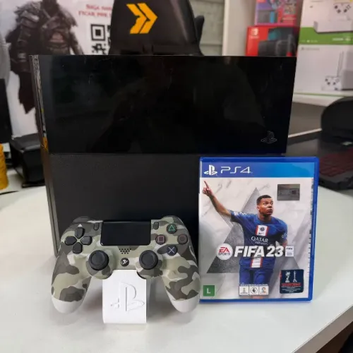 PS4 500GB Semi Novo com 1 Jogo e Garantia-Pegamos Videogames-Cartão Até 12x - Loja FísIca