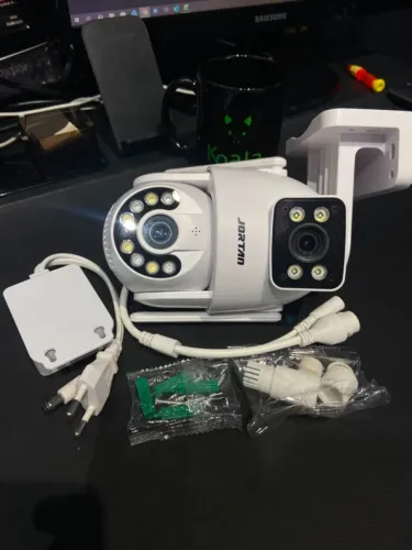 Câmera de Segurança IP Externa JORTAN Gun Ball Linkage Dual Lens Wi-Fi PTZ IP66 - ICSee C