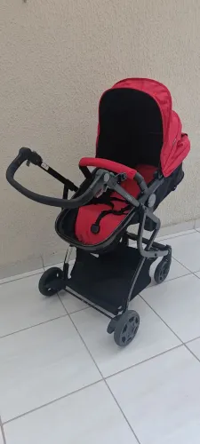 Carrinho de Bebê Urbini Omni 3 em 1 (Travel System) - Vermelho e Preto