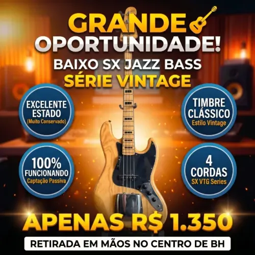 Baixo SX Jazz Bass 4 Cordas (VTG Series) - Excelente Estado