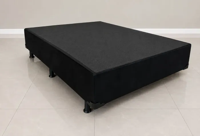 Base Cama Box Casal no Suede