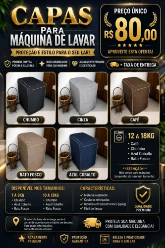 Capa máquina de lavar