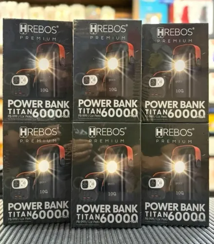H'Rebos Power Bank 60.000mAh 100W PB-999 (compatível C/ Starlink mini R$ 499,00