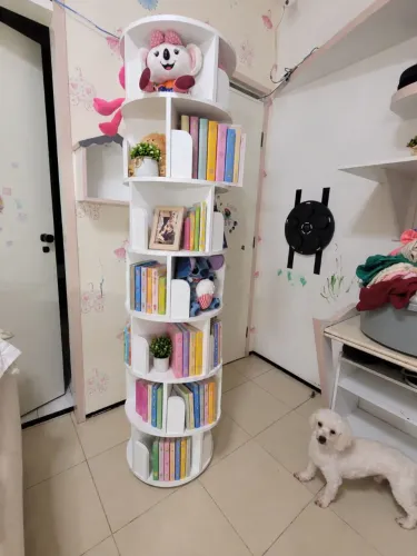 Estante Giratória Branca 2m - Para Livros, Coleções e Decoração