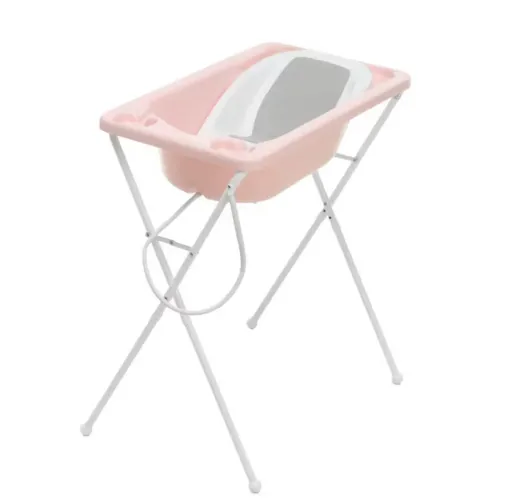 Banheira rosa com suporte 