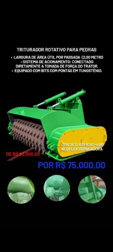 TRITURADOR ROTATIVO DE PEDRAS AGRÍCOLA