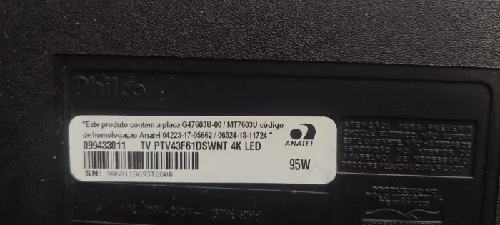 Tv para retirada de pecas