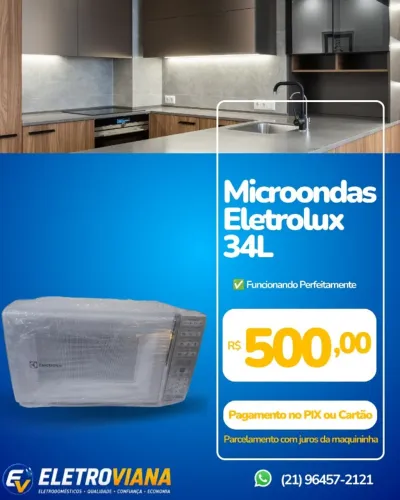 Micro-ondas Electrolux 34L - NOVO (Sem Uso!)
