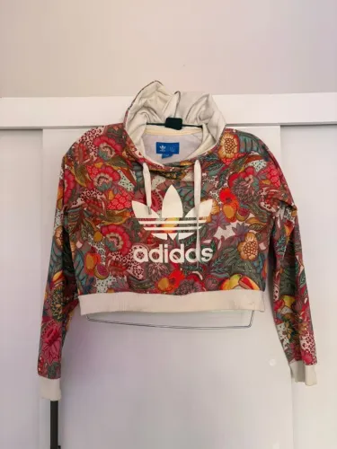 Casaco Moletom Cropped Adidas + Farm Original - Tamanho P (Feminino)