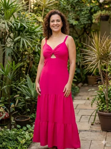 TANARICO VESTIDO LONGO POLIÉSTER TAM G