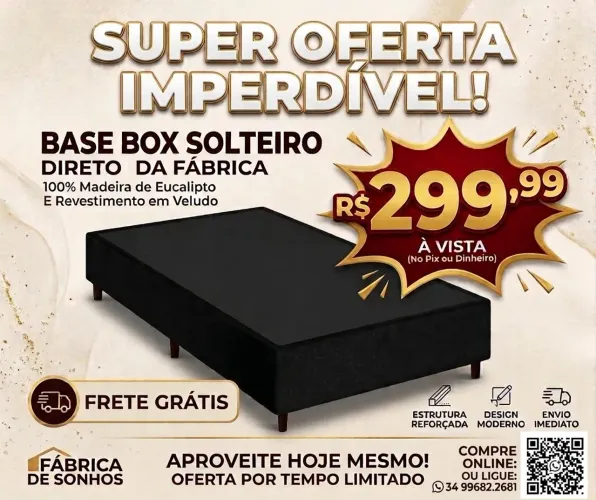Base Box Solteiro 299,99 A vista direto da fábrica