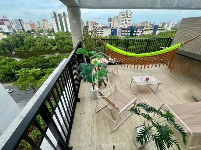 APARTAMENTO DE 42 M², MOBILIADO E COM ENXOVAL, COM TERRAÇO DE 23 M² E COM VISTA PANORÂMICA