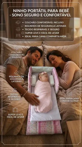 Ninho seguro para cama compartilhada