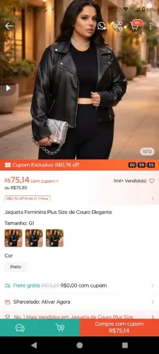 Jaqueta feminina plus size G2 nova