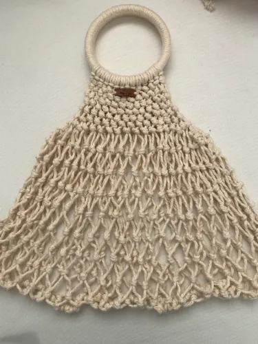 Bolsa de praia de macramê