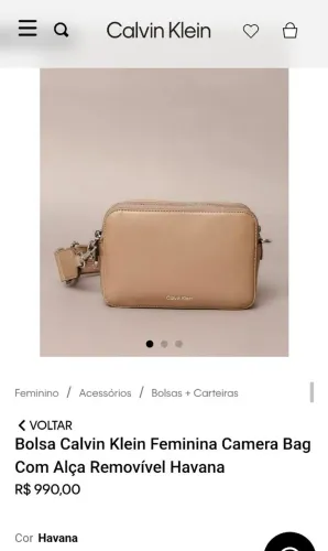 Bolsa Calvin Klein Transversal Cor Havana