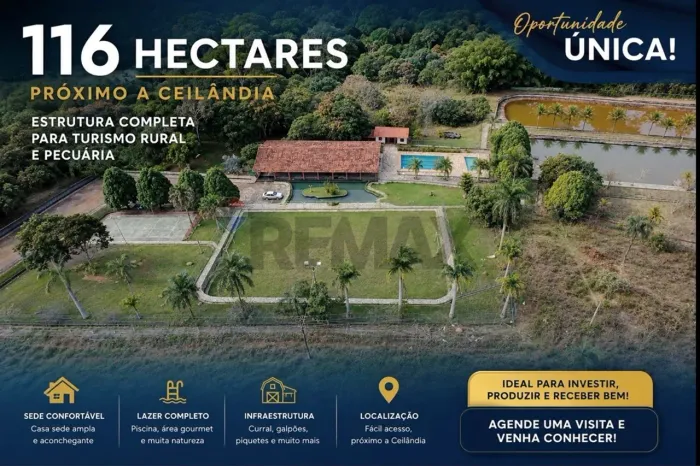 Fazenda à Venda | 116 Hectares | Próxima à Ceilândia | Estrutura Completa para Pecuária Ev