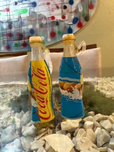 Dupla Mini Garrafas Coca-Cola Atenas 2004 - Modalidade Natação