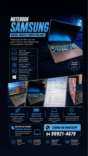 Notebook Samsung x45 1TB 16GB RAM i5 seminovo