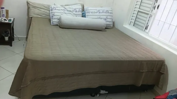 Cama Box King Size + Colchão Ortobom Pró-Saúde T-Látex