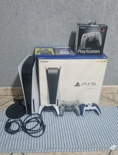 PS5 Mídia Física + 3 Controles (30 Anos e GOW) + Jogos + Caixa Original - Ler Descrição