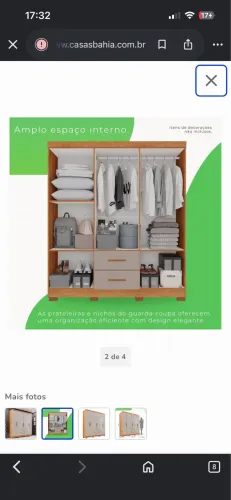 GUARDA ROUPA 6 PORTAS 2 GAVETAS,COR OFF WHITE