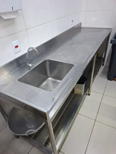 Bancada inox com tanque