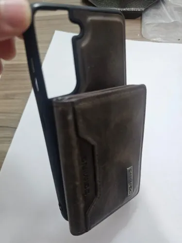 Capa e Carteira Celular S21 Básico Couro Legítimo - imantadas