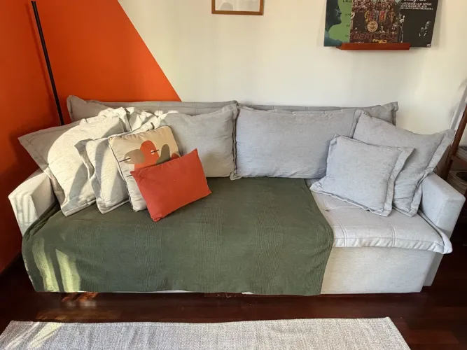 Sofá-cama para Sala de Estar - Cinza